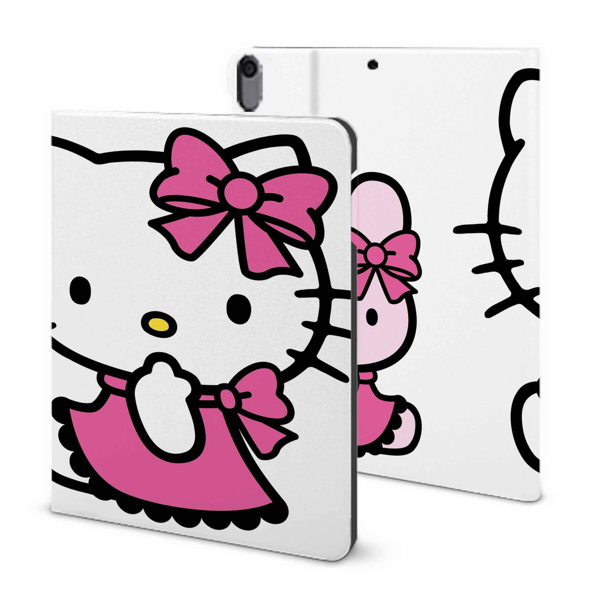 （画像用） Hello Kitty ハローキティ IPad ケース ブック型 PUレザー TPU 耐衝撃 軽量 薄型 ペン収納なし 全面保護 IPad 各モデル対応